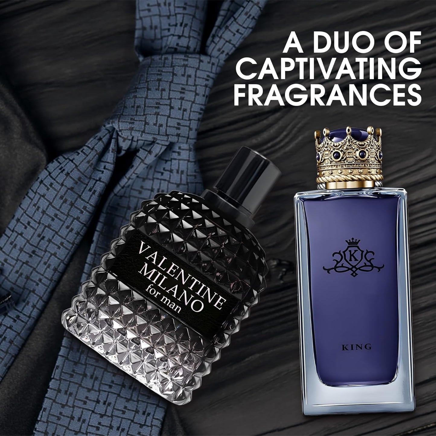 SavageExt/King 2PCS Eau De Toilette for Men-Fresh, Romantic Scent Perfume for Men 3.4 Fl Oz Each Mens Cologne For All Skin Daily Used