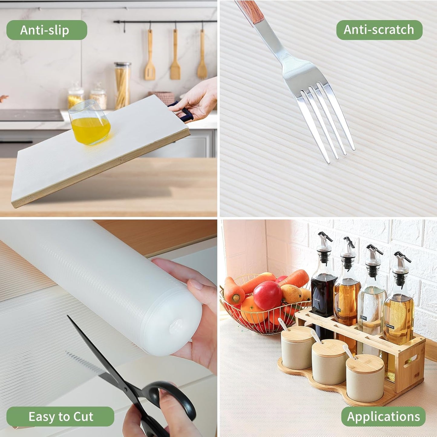 Shelf Liners 32 inch x 20 ft Shelf Liners for Kitchen cabinets nonstick Shelf Lining Drawer Mats EVA Protector for Cupboard (Clear Ribbed,32 inch x 20 ft)