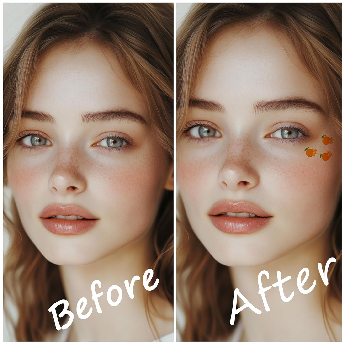 10pcs Orange Waterproof Speckle Makeup Patches, Temporary Facial Tattoos for Adults