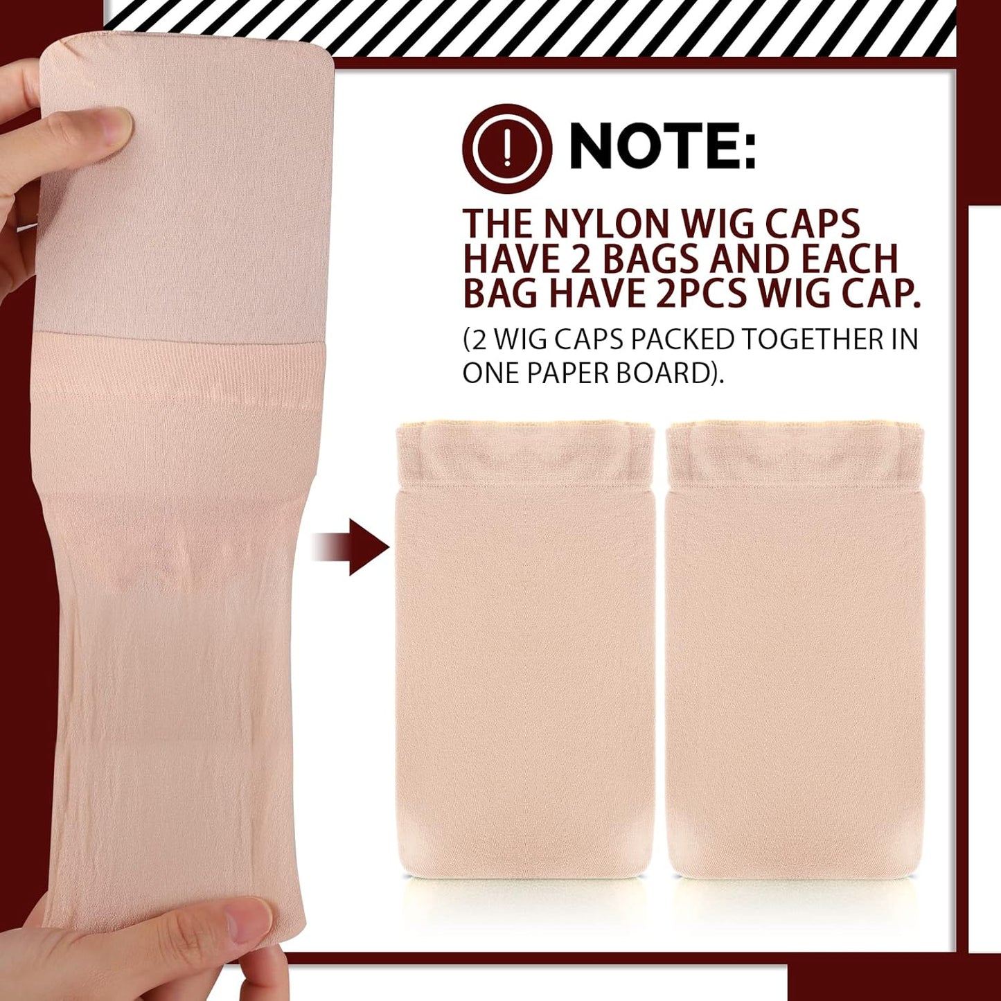 Fandamei Wig Cap, 4PCS Nylon Wig Caps Nude for Women, Stocking Wig Caps for Halloween, Cosplay. Wig Cap for Women, Men, Kids, Stocking Caps for Wigs