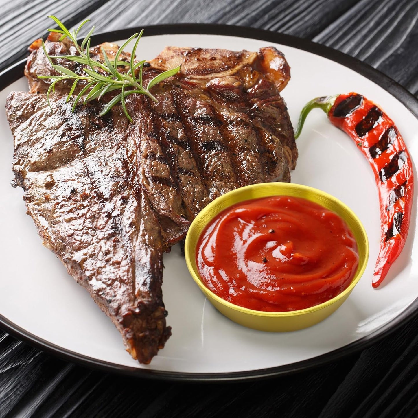 10 Pack Gold Stainless Steel Mini Bowls 3.2 Inch Small Sauce Dishes for Sushi Dipping, Condiments, Desserts & Facial Mask Mixing (Gold)