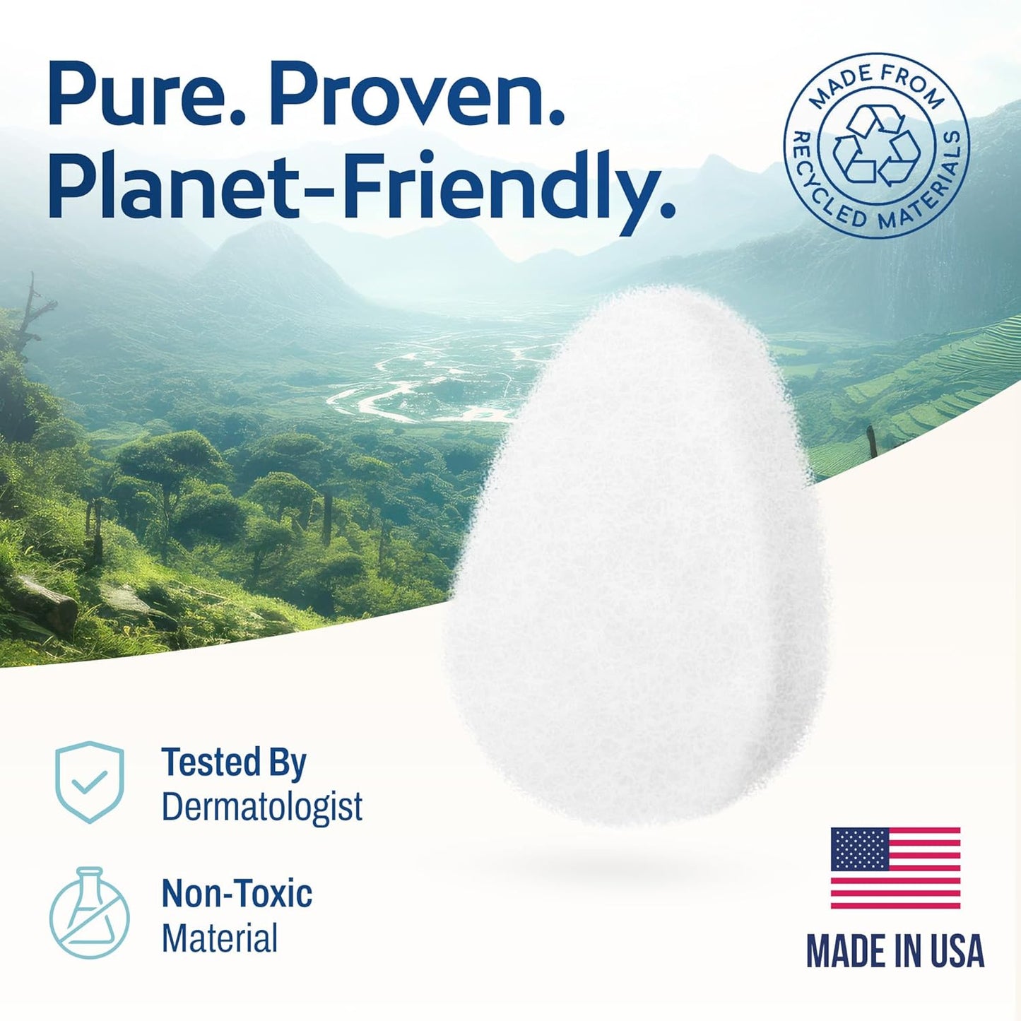 HartFelt 8ct Tear Drop Face Scrubber for Women | Reusable Facial Sponges for Daily Cleansing | Facial Exfoliating Pads for Removing Dead Skin, Dirt & Makeup | Made in USA