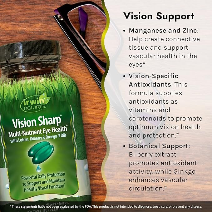 Irwin Naturals Vision Sharp Multi-Nutrient Eye Omega-3s - 42 Liquid