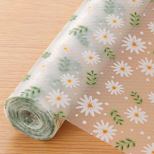 INNOLITES Kitchen Cabinet Shelf Liner | Non-Adhesive Refrigerator & Drawer Liner | Waterproof, Oil-Proof EVA with Floral Pattern | Easy to Cut & BPA-Free (23.6" x 118")