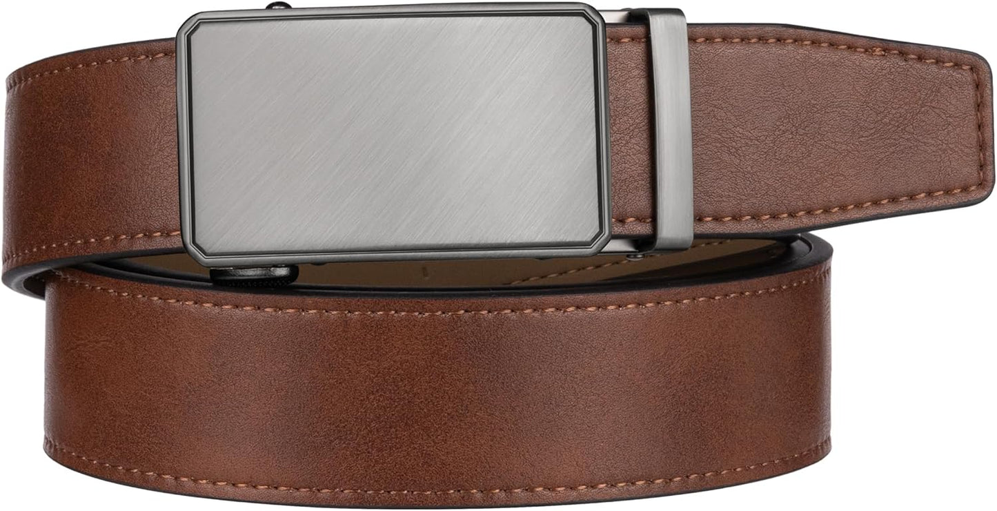 Zitahli Belt Men, Ratchet Belt Dress with 1 3/8" Premium Leather,Slide Belt with Easier Adjustable Automatic Buckle