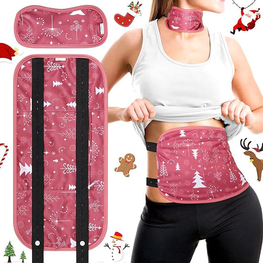 Leekalos Castor Oil Pack Wrap, Reusable Organic Castor Oil Packs for Liver Detox, Castor Oil Packs with Adjustable Elastic Strap for Christmas Gifts (Castor Oil Not Included) (Christmas Tree)