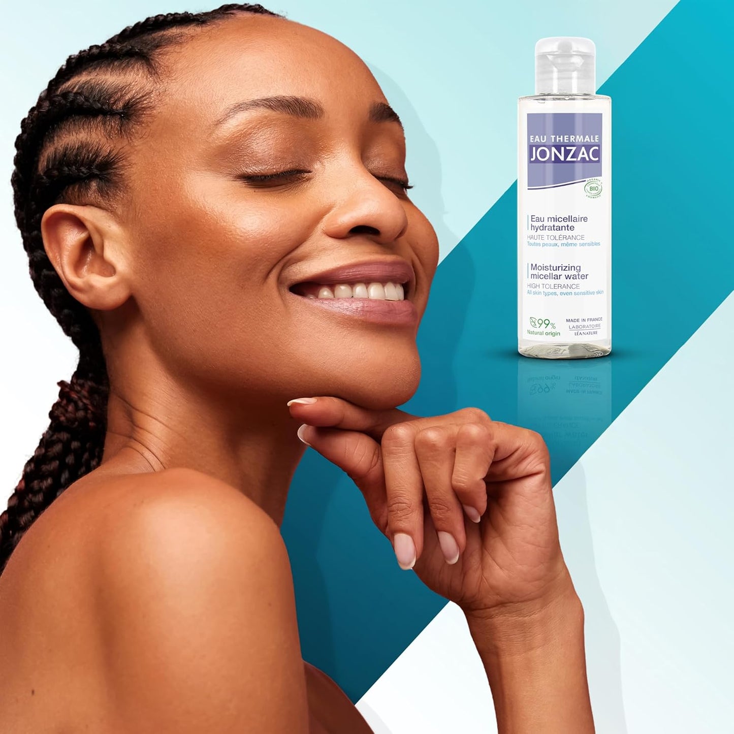 Eau Thermale Jonzac 99% Organic Micellar Water - Natural Eye & Face Makeup Remover - Hydrating Thermal Water - for Sensitive Skin - Non-Toxic - Agua Micelar Orgánica - Travel Size - 3.38 Fl Oz