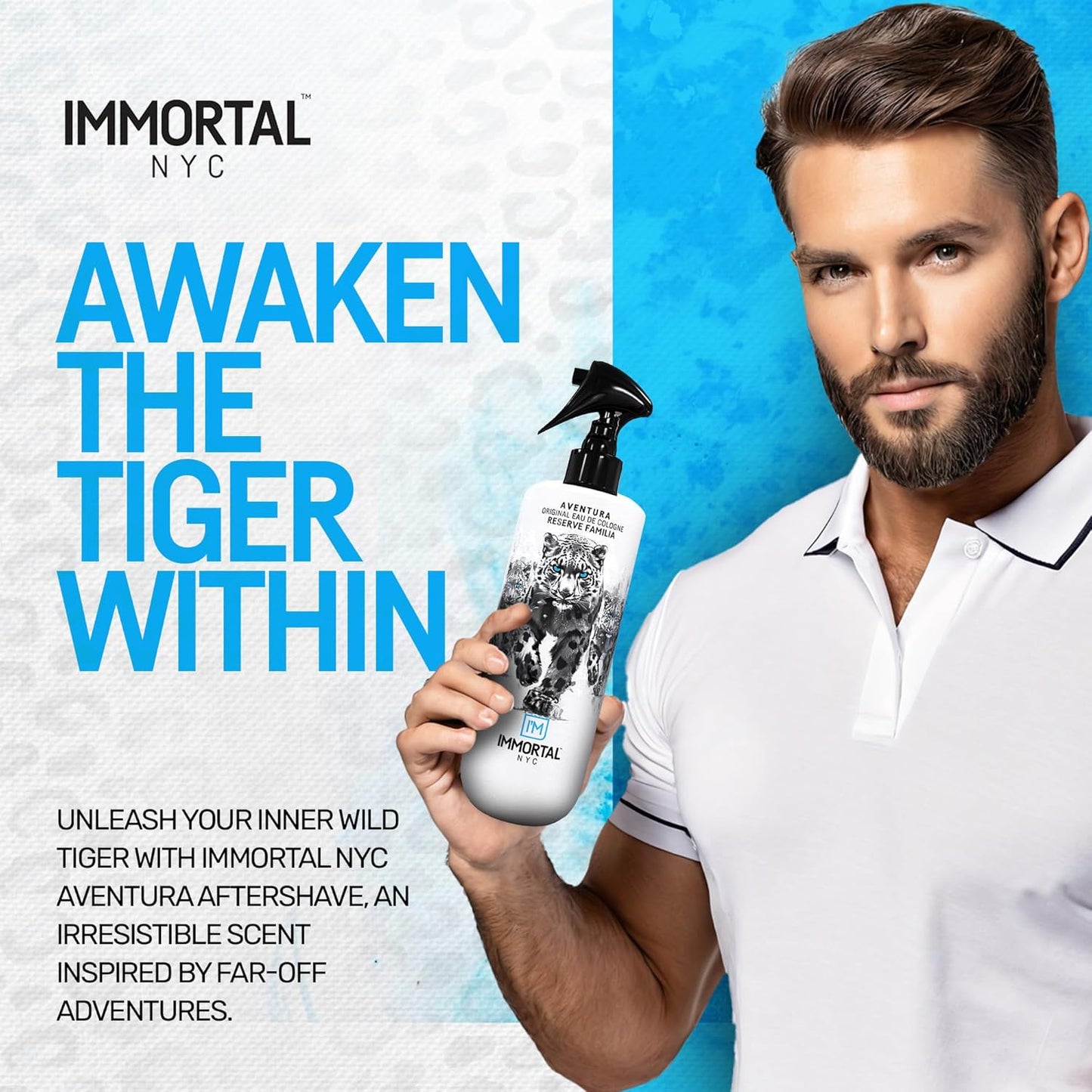 Immortal NYC Reserve Aventura, After Shave For Men, Body/Face 17 oz- Refreshes, Disinfects & Relieves Face and Skin- Fruity Woody Mens Cologne