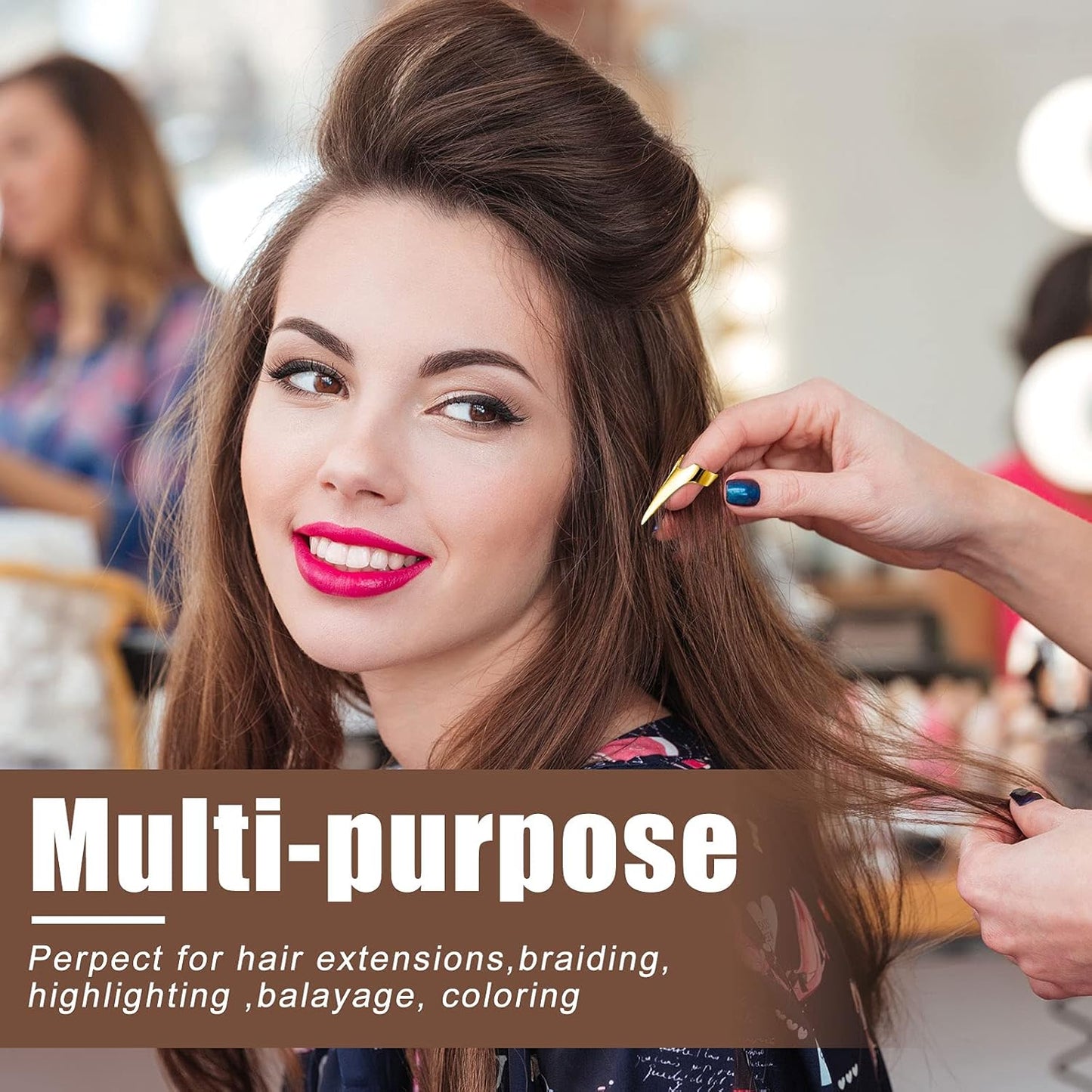 10 Pieces Adjustable Hair Parting Tool Sectioning Ring Stitch Braids Aid Finger Retro Hair Extensions Braiding Supplies Cosplay Nail Metal Claws Rings Art Holiday Party Styling(Gold)