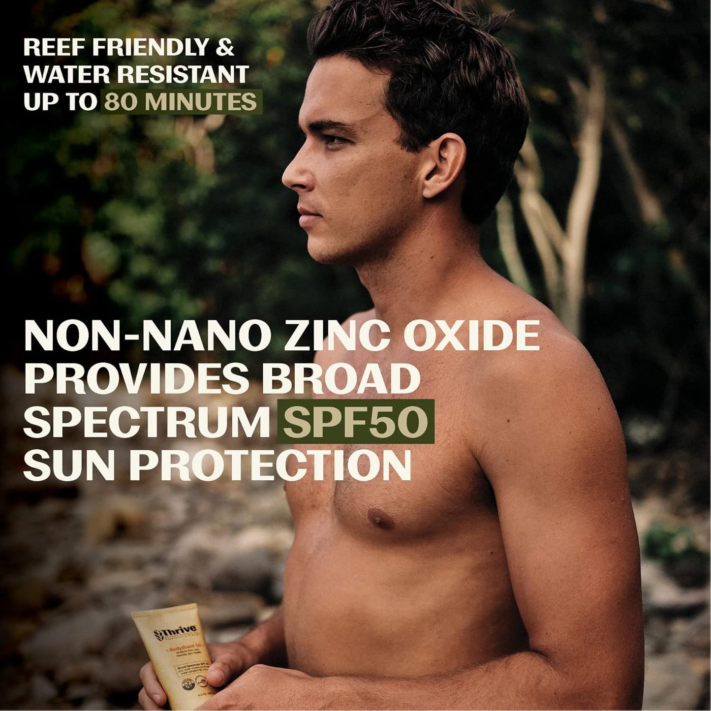 Thrive Natural Care Moisturizing Mineral Face Sunscreen SPF 30 & Water Resistant Reef Safe Body Sunscreen SPF 50 Bundle - Broad Spectrum Zinc Oxide Sunblock, Vegan