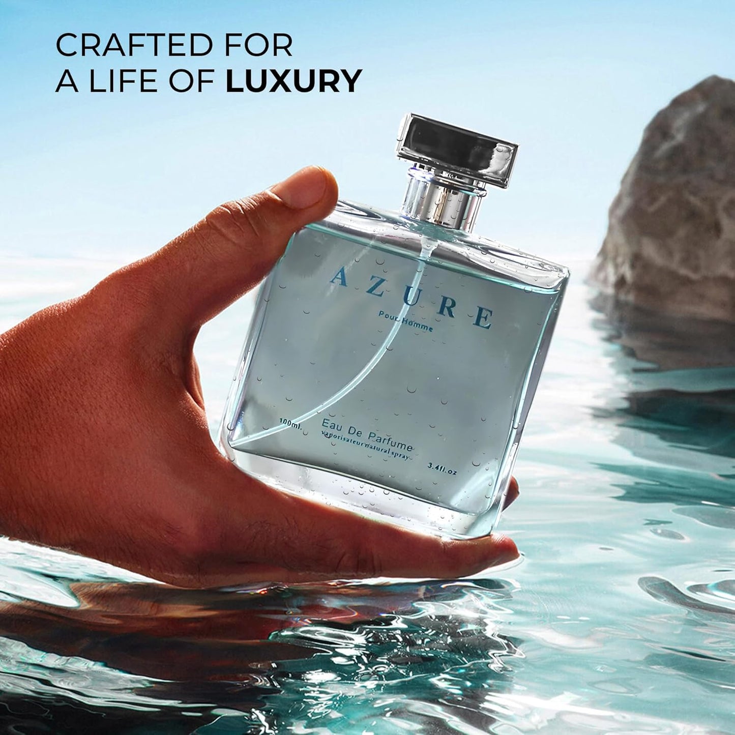 Men's Cologne Azure Pour Homme–Eau de Toilette With Citrus,Spice,And Woody Notes–Long Lasting Fragrance For All Occasions