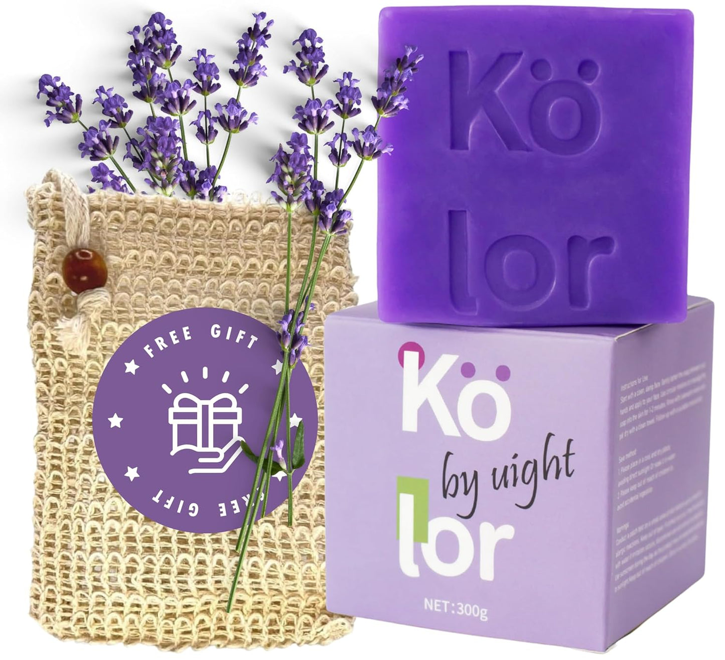 Kojic Lavender Night Edition 50+ Ingredients Face Body Bar with Melatonin, Night Repair Peptides Skin Care Bar with Ceramides, Essential Oils, Vitamin C, Retinol Cleansing and Hydration All Skin Types