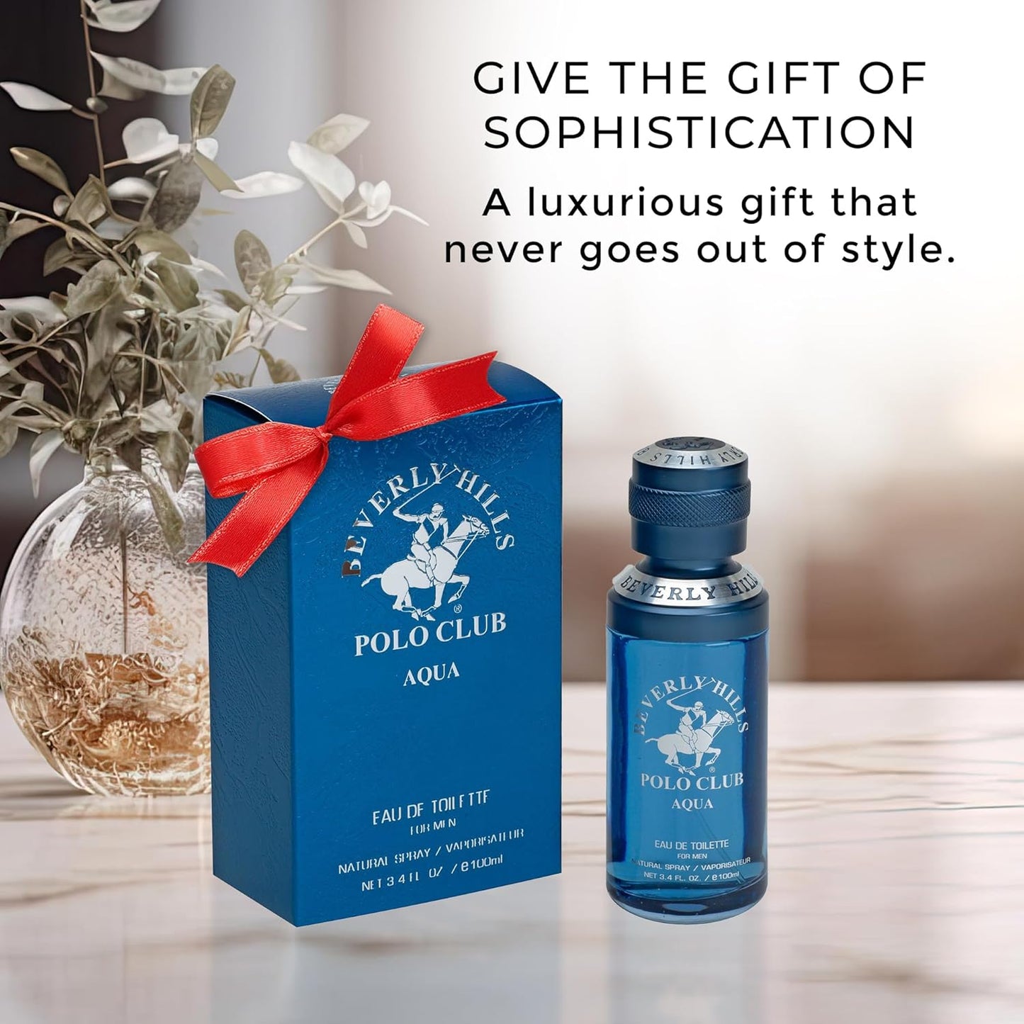 Beverly Hills Polo Club AQUA - Cologne for Men with Italian Bergamot, Green Lemon, Rosemary & Patchouli Notes - Fresh & Aquatic Fragrance Scent - Eau De Toilette Spray 3.40fl.oz / 100ml