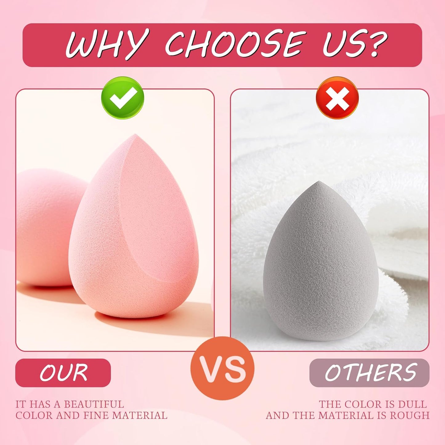 6 Pieces New Makeup Sponge Set Micro Porous Low Absorption, Latex Free, Wonder Beauty Blenders, Suitable For Powder Cream and Liquid, Super Soft Beauty Cosmetics