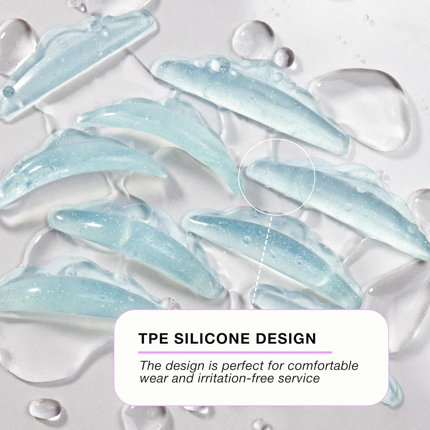 Curacoro Lash Lift Shields, 10 Pcs/5 Sizes Eyelash Perm Pad, Lash Rods for Eyelash Curling and Lifting, Reusable Silicone Tools For Perm Lamination