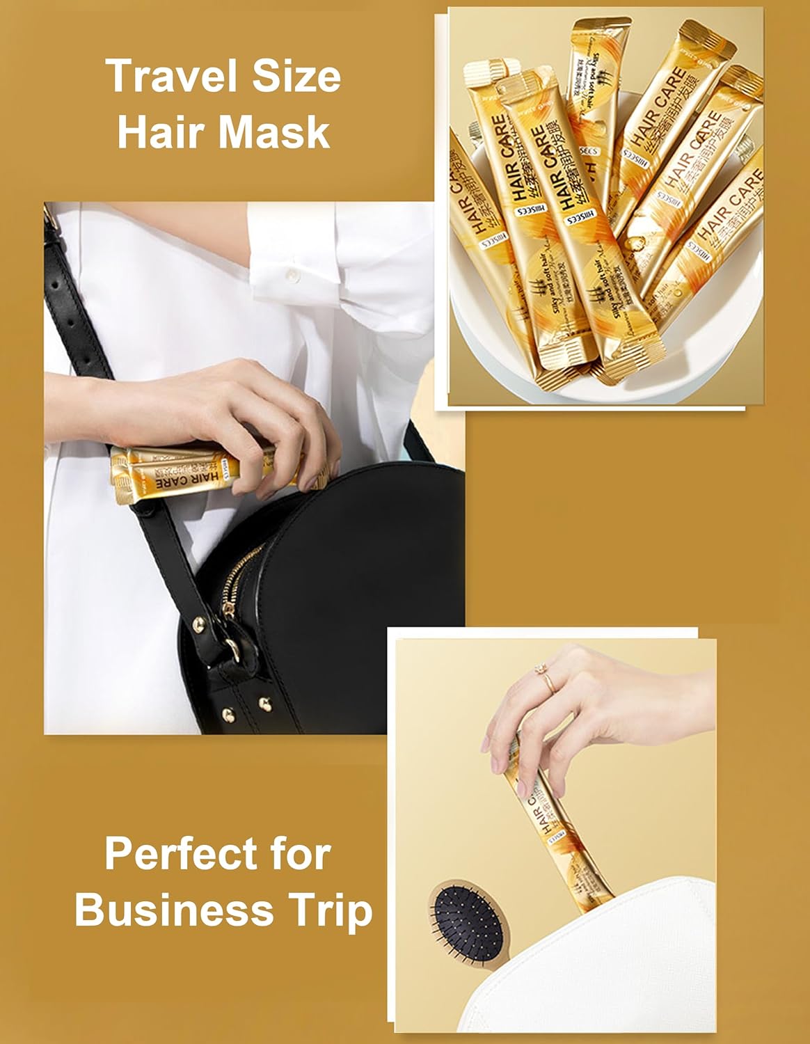 20PCS Mini Hair Mask (10ml Each) – Travel Size Hair Mask for Dry Damaged Hair & Frizzy Hair, Infused with Nourishing Serum, All Hair Types, Perfect for Thank You Gifts