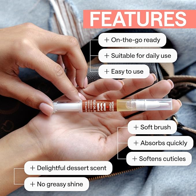 Cuticle Oil Pen 4-Pack – Nail Growth Oil and Strengthener with Jojoba, Almond & Vitamin E – Cuticle Care Oil for Nails & Cuticles – Nail Repair, Hardener & Moisturizer – Scented Nail Pens for Manicure