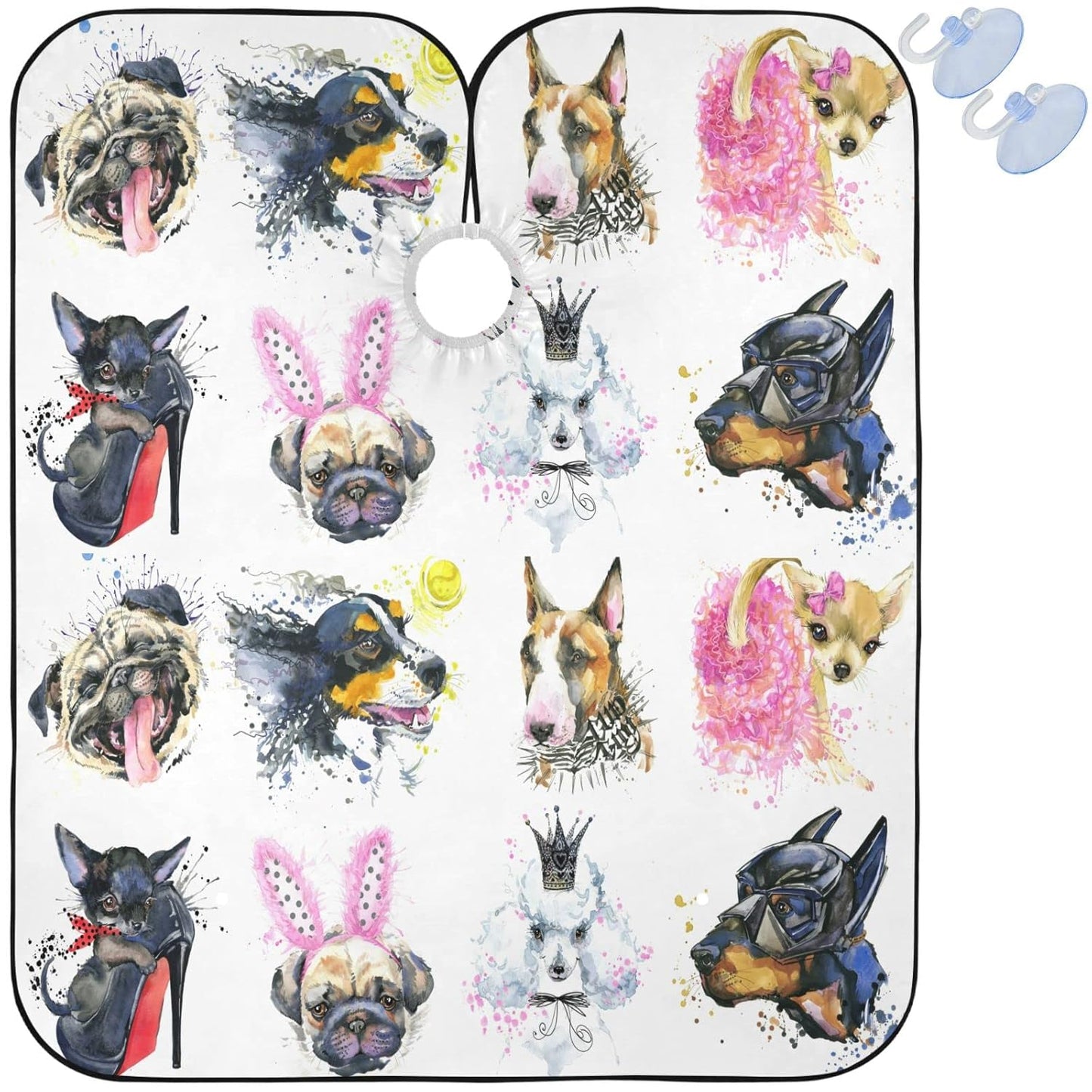 visesunny Barber Cape Dog Polyester Hair Cutting Salon Cape Apron Anti-Static Haircut Water-Resistant Shaving Cloth Beard Shaving Bib Hairdressing Cape