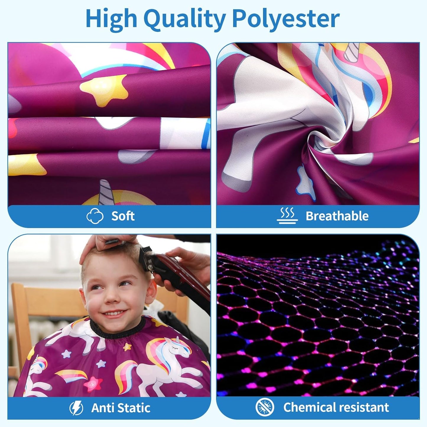 Kids Hair Cutting Cape (2 Pack) Professional Children Salon Barber Apron for Boys and Girls