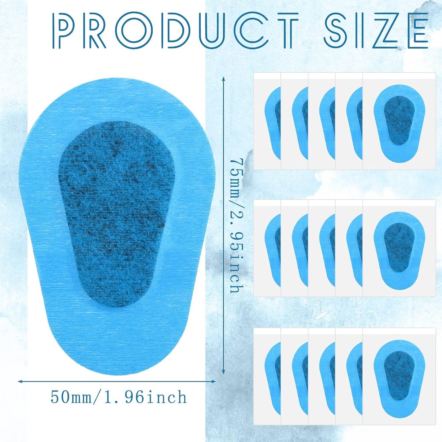 Panitay 40 Pcs Adhesive Eye Patches for Adults Disposable Breathable Medical Eye Patch for Amblyopia Lazy Latex Free Adhesive Bandages for Men(3 x 2 Inch,Blue)