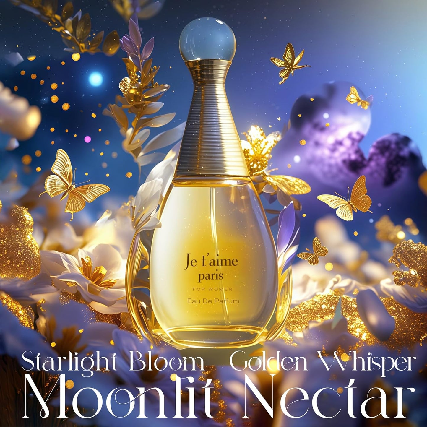 Je t'aime Paris Women Perfume 3.4 Fl Oz Eau de Parfum Natural Spray with Fresh Feminine Scent Holiday Gift for All Day Use