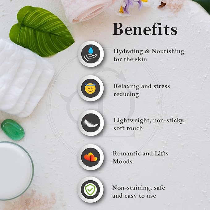 Organic - Vanilla Edible Full Body Massage Oil - No Stain & Non-Sticky | with Fractionated Coconut Oil, Vanilla & Jasmine Oil, Date Night | Massage Oil for Massage Therapy - 8.45 Fl Oz