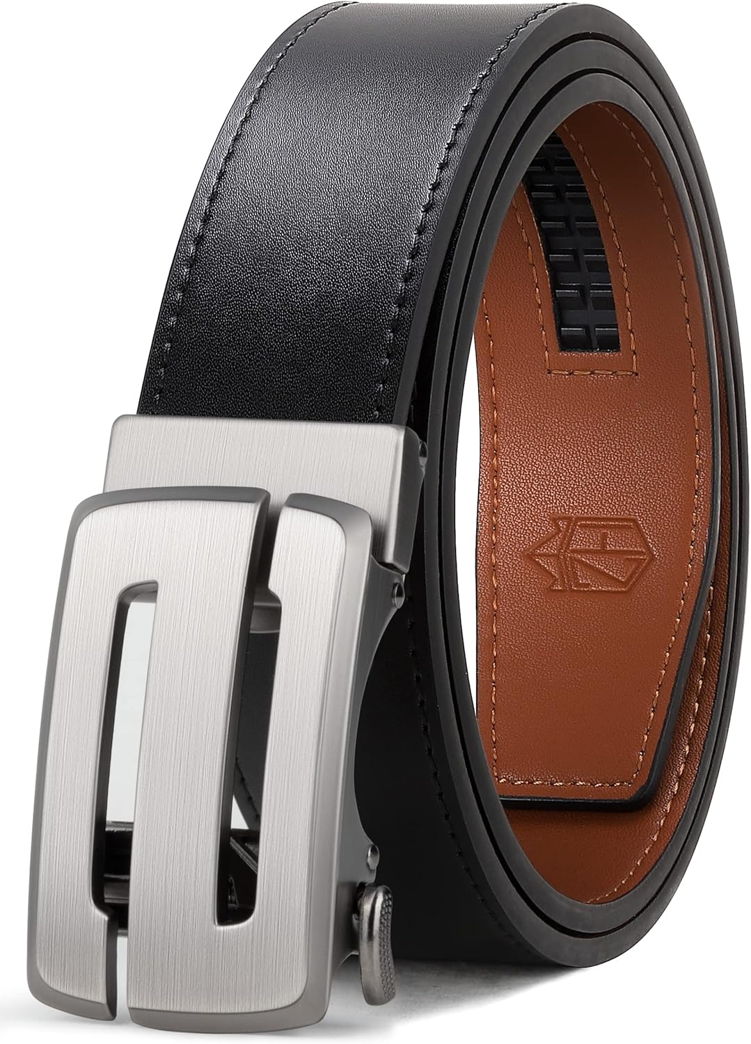 Zitahli Belt Men, Ratchet Belt Dress with 1 3/8" Premium Leather,Slide Belt with Easier Adjustable Automatic Buckle