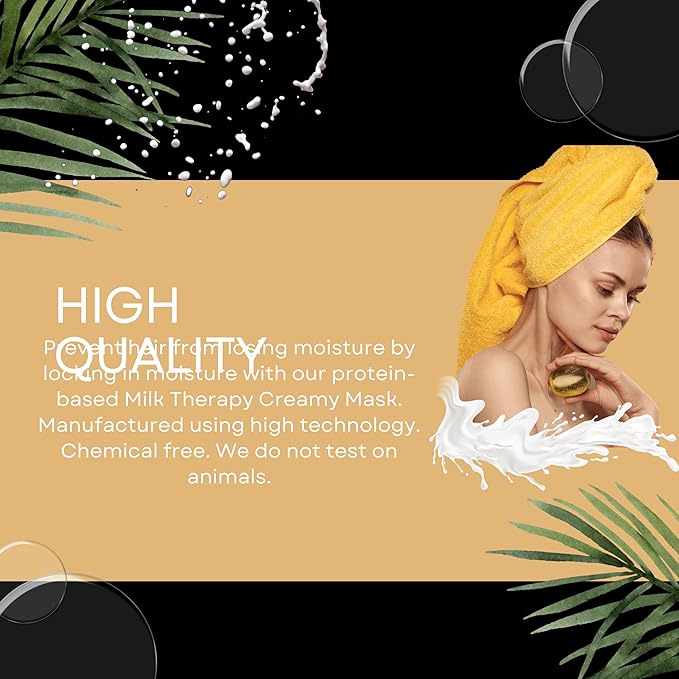 Morfose Professional Hair Mask for Dry, Damaged, or Brittle Strands 16.9 Fl oz (Milk Therapy)