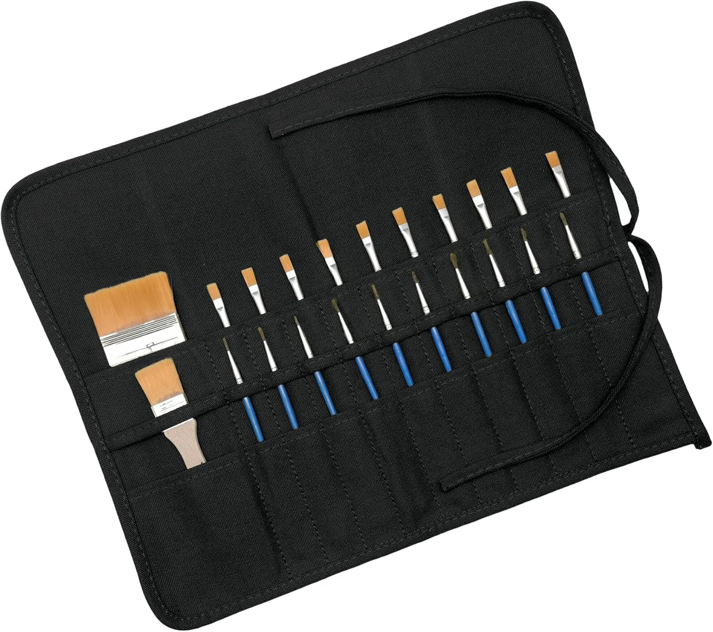 Funny live Paint Brush Holder Art Supplies, Artist Brush Holder & Storage Organizer Roll-Up Case Bag, Protect Acrylic Oil Watercolor Paintbrushes (Black 22 Slot Pockets)