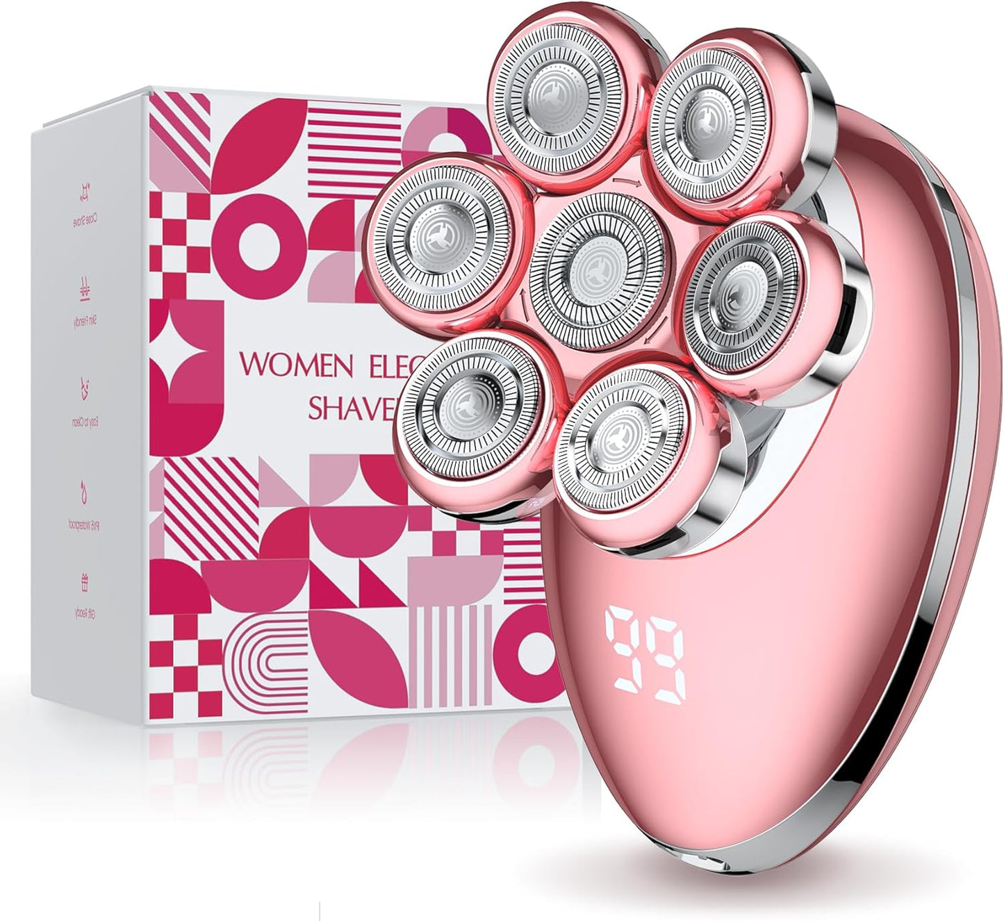 Electric Razors for Women,7D Electric Shaver for Women, Women's Electric Shaver for Legs Cordless Facial Hair Removal Trimmer for Womens Bikini, Lady Grooming Sensitive Skin for Arms, Underarms