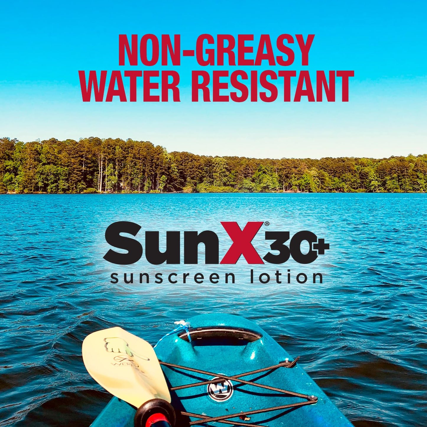 CoreTex Sun X 30+ SPF Broad Spectrum Sunscreen Lotion - 16oz Bottle of Paraben, Oxybenzone, Octinoxate, & Oil Free Sunscreen - No White Cast and Water & Sweat Resistant Up to 80 Minutes