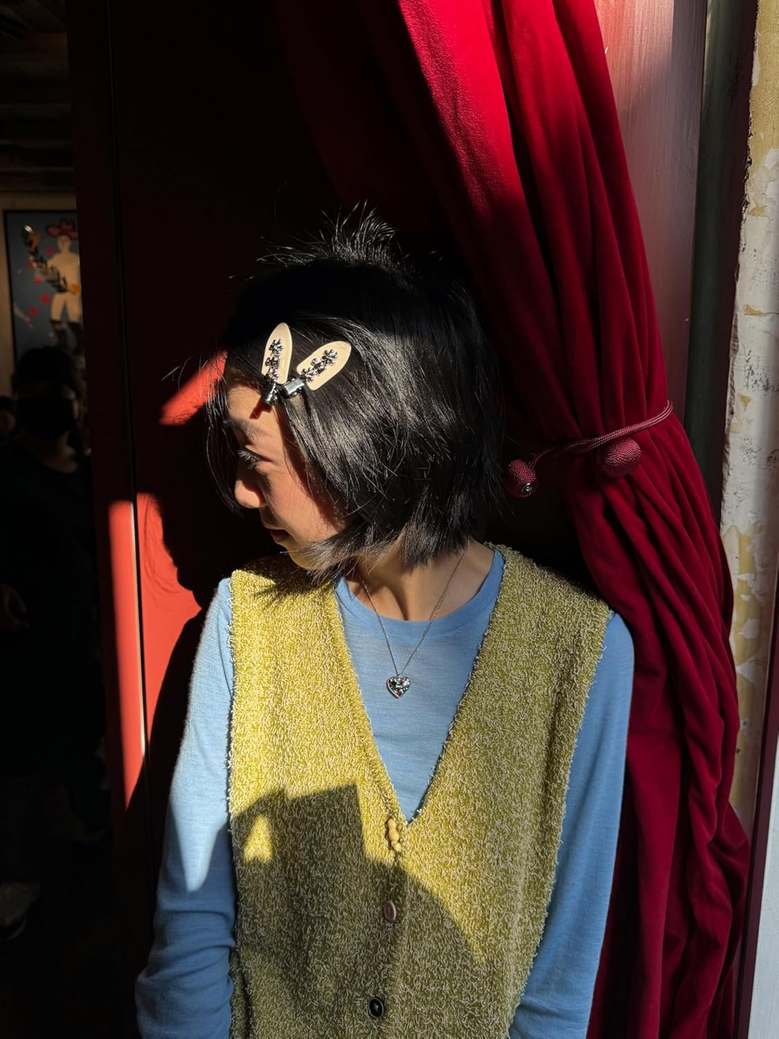 Tagi. Metal Floret Hair Clips, 2 Pack Hair Pins for Thick Hair Styling Accessories (Blueberry Stripes)