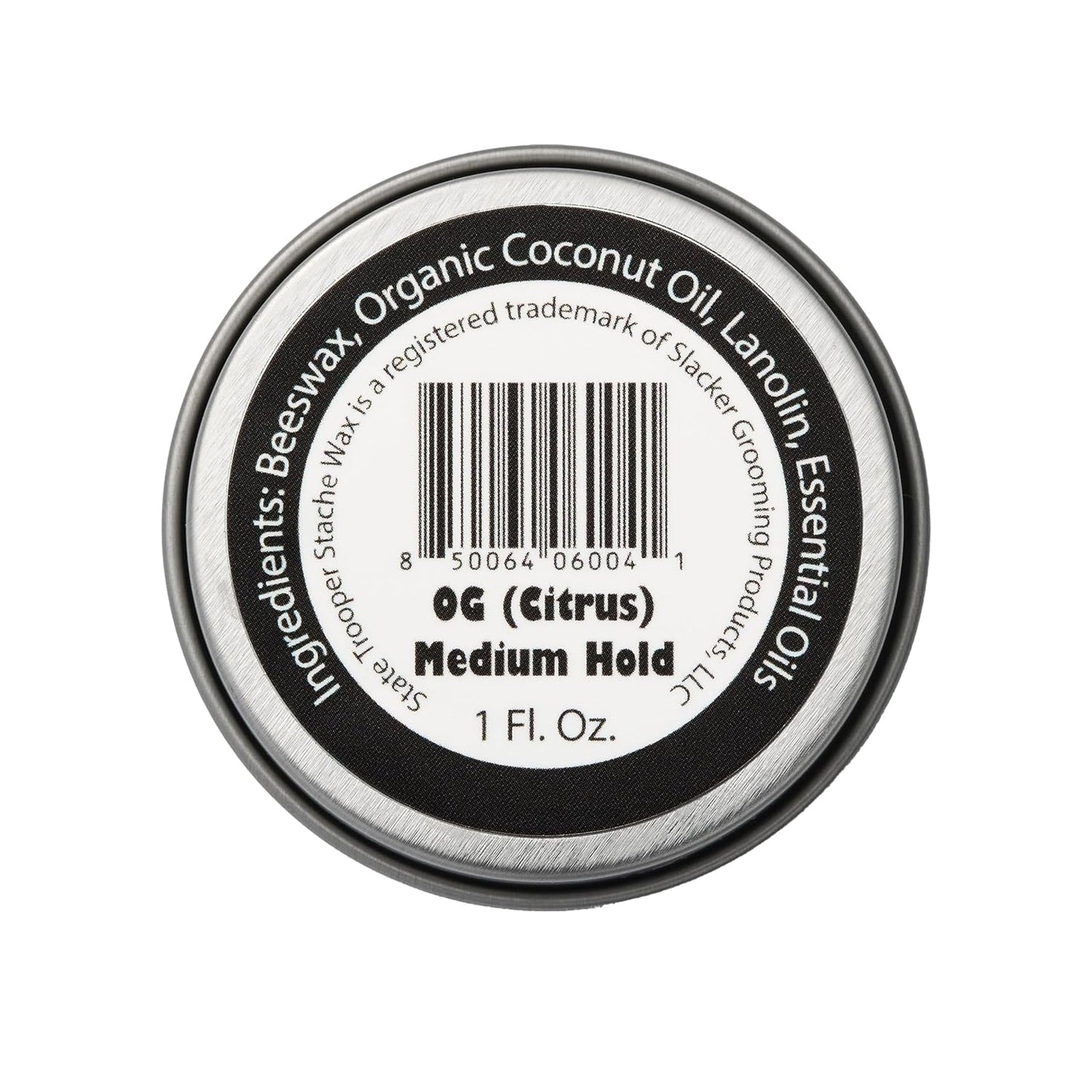 Mustache Wax - Medium Hold - Citrus Scent - One Ounce Tin