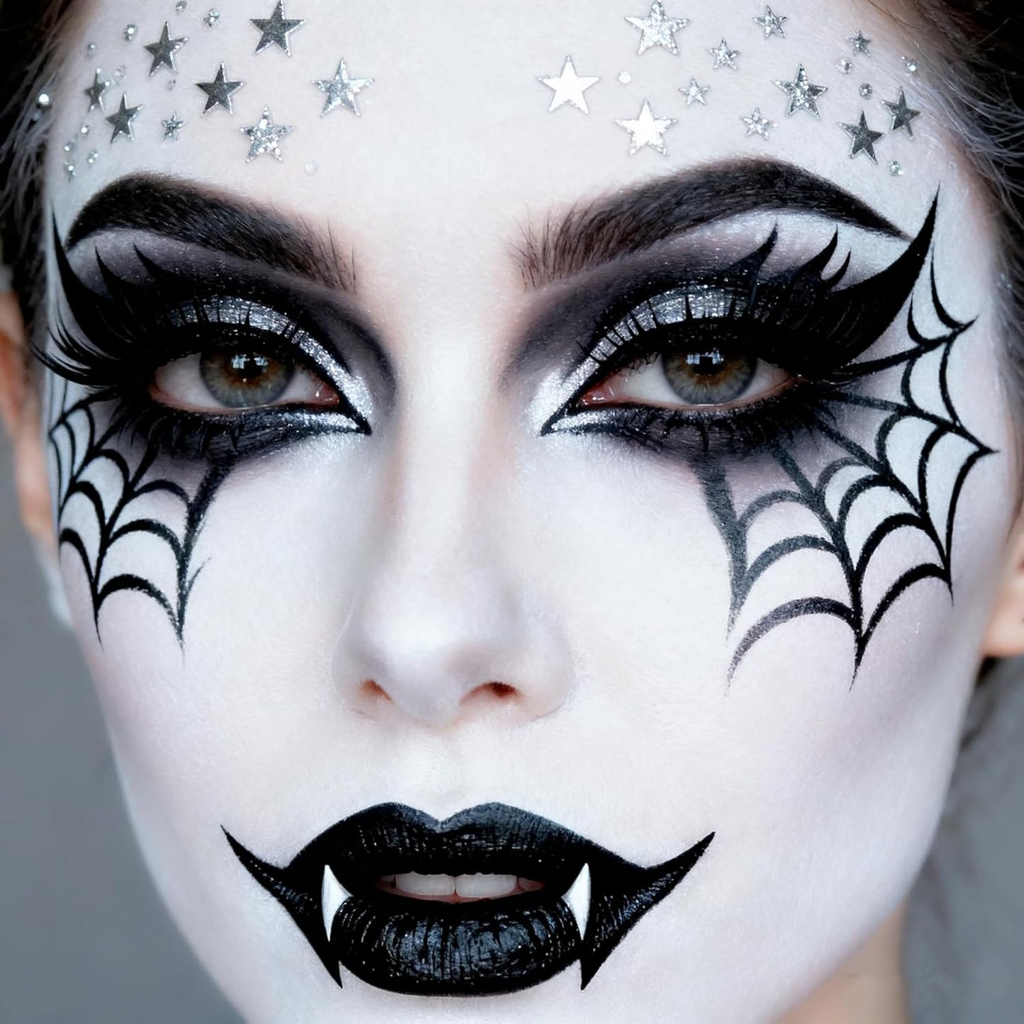 Go Ho Black and White Face Body Paint,Water Based Face Painting Kit Highly Pigmented,Smooth and Safe for Skin,Halloween Costumes Cosplay SFX Zombie Skeleton Clown Makeup