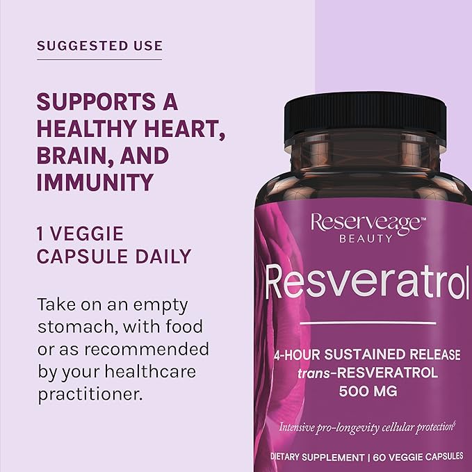 Reserveage Resveratrol & Collagen Replenish Powder - Resveratrol & Collagen Supplement with Hyaluronic Acid and Vitamin C - 60 Resveratrol Capsules, 2.75-Ounce Collagen Powder
