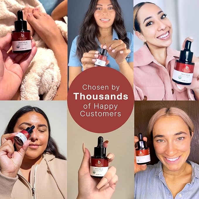 Organic Nail and Cuticle Oil - USA Made Nail Oil for Growth & Strength with Jojoba and Vitamin E, Repair for Damaged Nails & Cuticle Softener made with Natural Ingredients, Nails Care Products