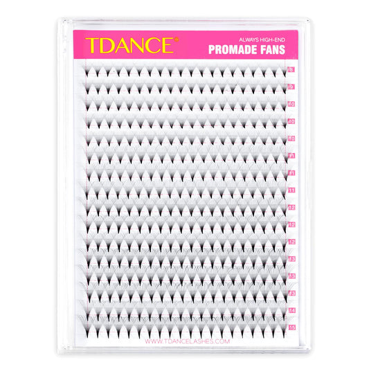TDANCE Premade Fans Eyelash Extensions 320 Fans Pre Made Fans Lash Extensions Middle Stem Heat Bonded Premade Lash Fans Volume Lash Extensions(320-12D-0.05-C-8-15mm)