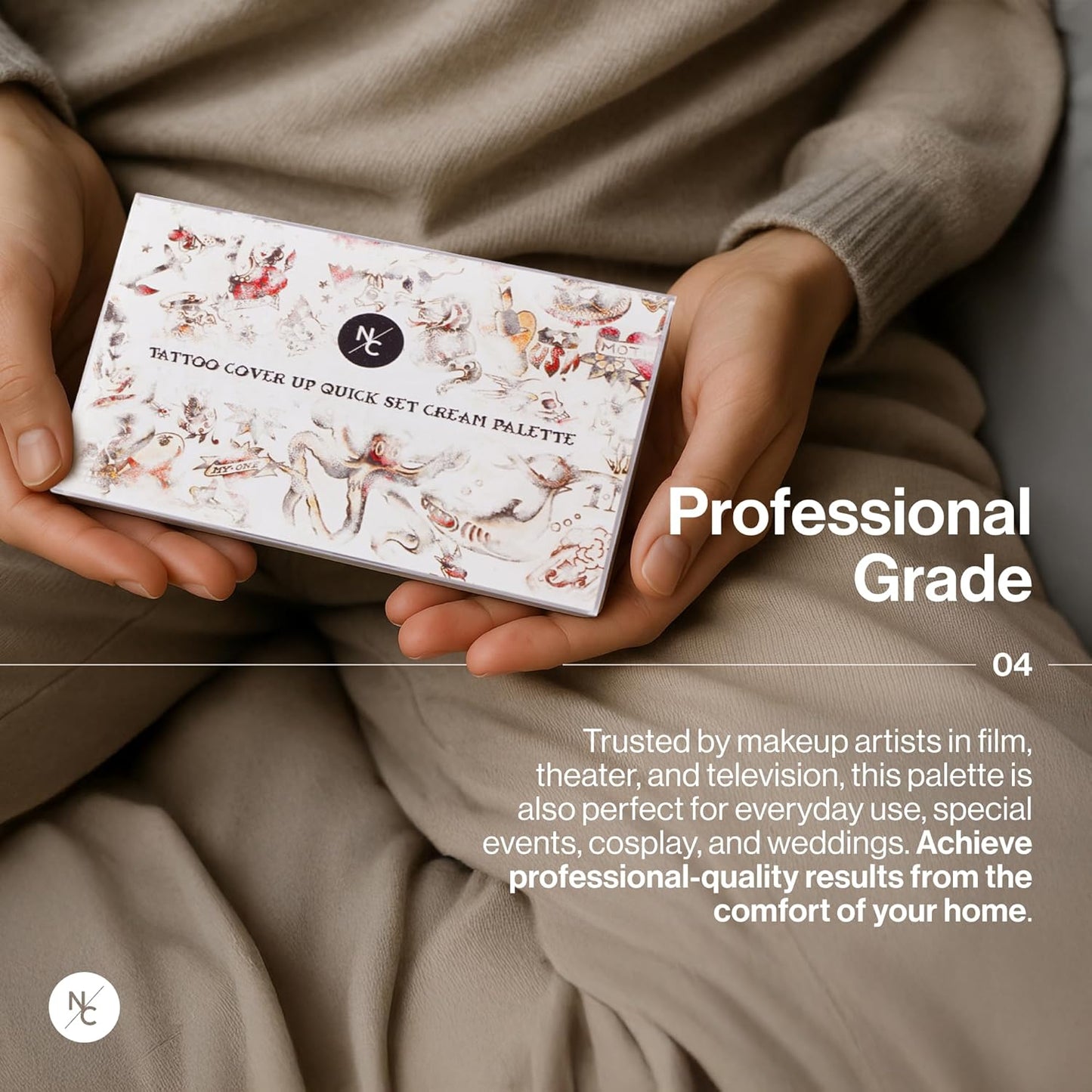 Narrative Cosmetics Tattoo Cover Up Makeup Palette | Quick-Set Waterproof Cream Concealer for Tattoos, Scars & Blemishes | Long-Lasting, Smudge-Proof Formula for All Skin Tones