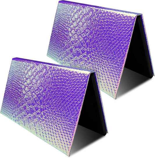 2 Packs Magnetic Makeup Palette Empty - Large Mermaid Palette with Mirror - Magnetic Palette for Storage & Travel