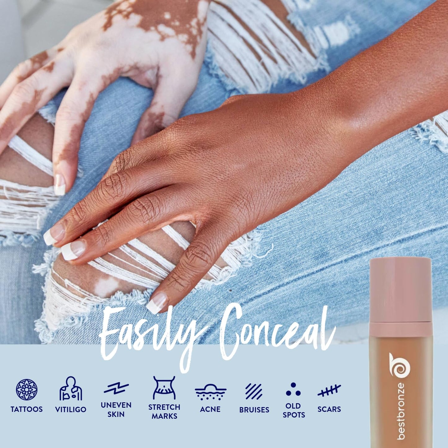 Best Bronze Bombshell Body Makeup - Tattoo Cover Up Makeup & Body Foundation Waterproof - Tattoo Concealer Waterproof for Scars, Varicose Veins Cover Up & Leg Foundation (NC60 Rich Coffee)