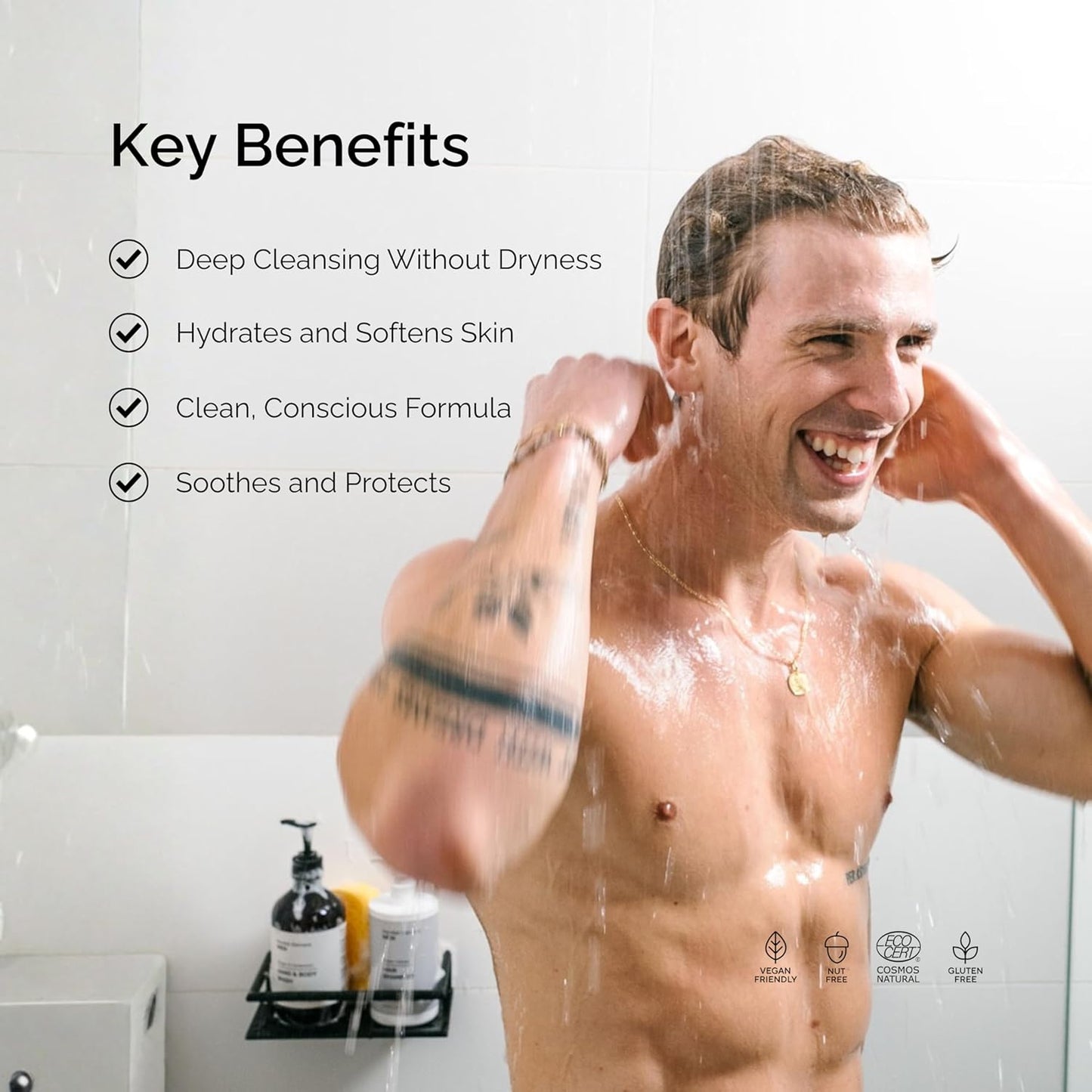 Nordisk Element Men’s Hand & Body Wash | Ginger & Cardamom Cleanser with Quince & Betaine | Hydrating Vegan Cruelty-Free Mens Shower Gel & Bodywash | Pump, Natural Shower Gel for Men | 16.5 fl oz