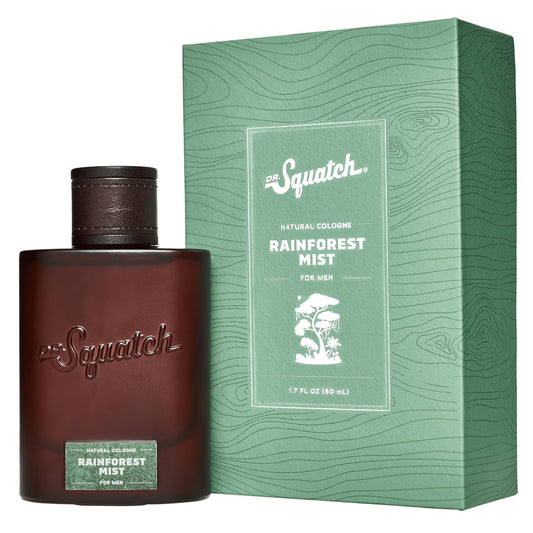 Dr. Squatch Natural Cologne for Men - Scent-Lock Technology and Sustainably-Sourced Ingredients - Rainforest Mist Cologne (1.7 fl oz)