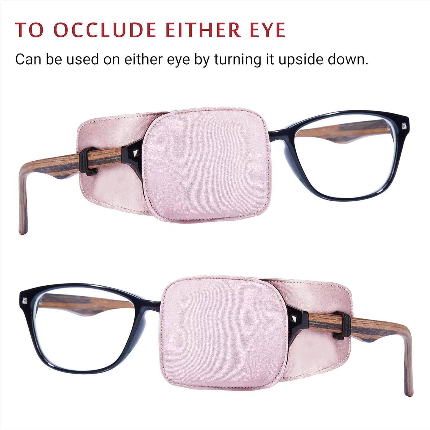 Astropic Silk Eye Patch for Adults Kids Glasses to Cover Either Eye (Medium, Dusty Rose Pink)