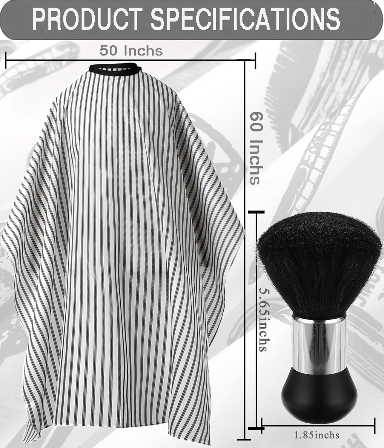 Professional Waterproof Barber Cape with Snap Closure, Hair Cutting Salon Cape Hairdressing Apron Stripe