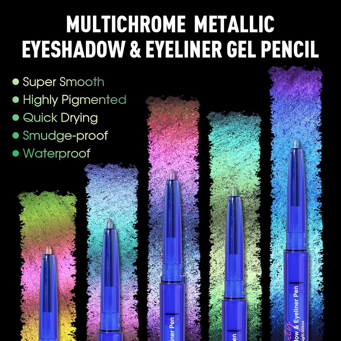 UCANBE Chameleon Eyeshadow & Eyeliner Gel Pencil-Multichrome Shifting Colors Metallic Glitter Eye Makeup,Waterproof Long-Lasting Smudge-Proof Multi-Dimensional Color (Forest Green to Chartreuse Gold)