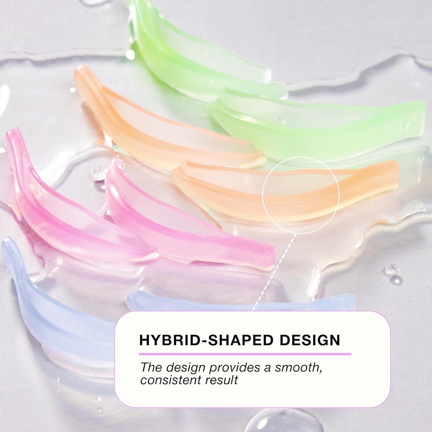 Curacoro Lash Lift Shields, 8 Pcs/4 Sizes Eyelash Perm Pad, Lash Rods for Eyelash Curling and Lifting, Reusable Silicone Tools For Perm Lamination