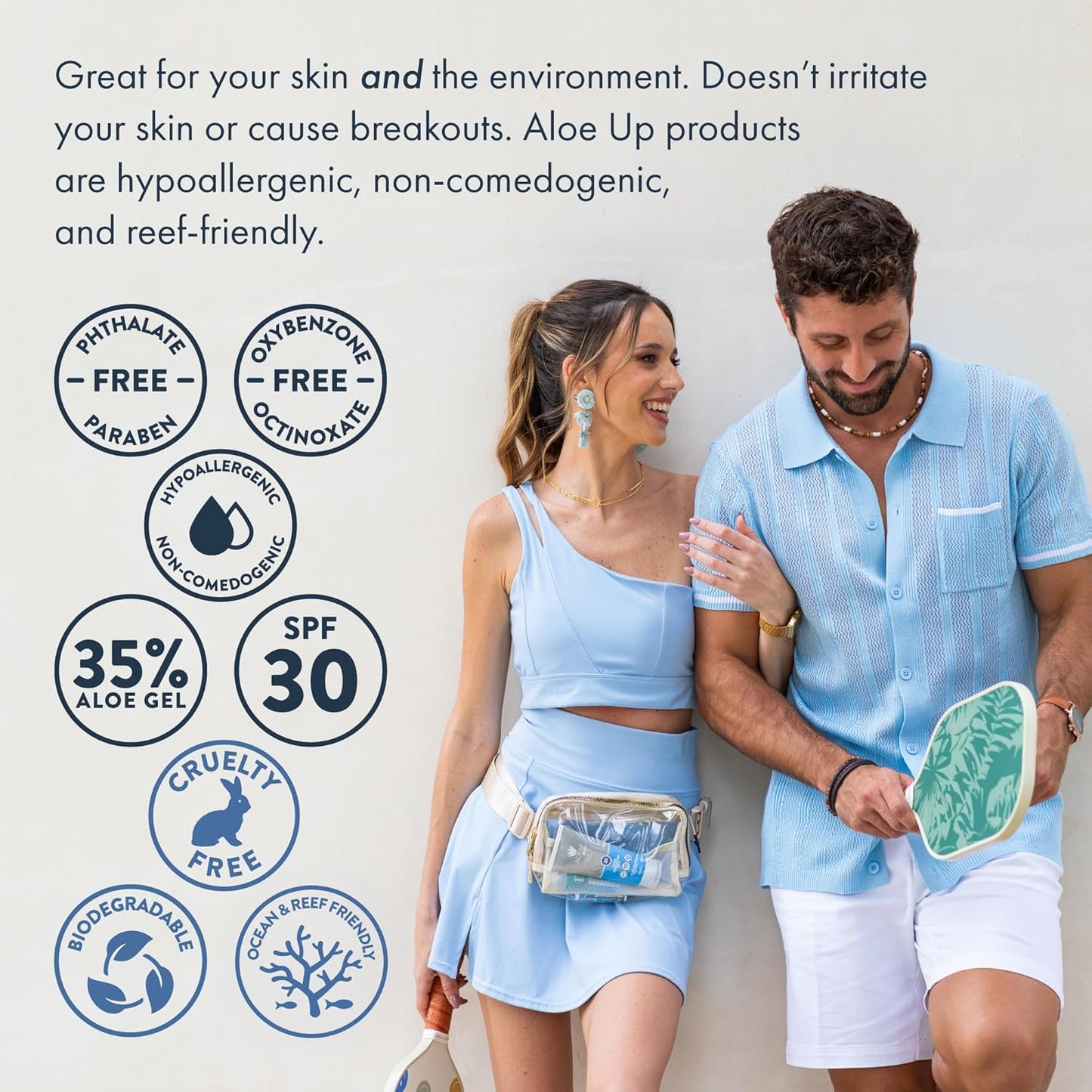 Aloe Up SPF 50 Sunscreen for Sensitive Skin - Broad Spectrum Face and Body Sunblock with Aloe Vera - Reef-Safe, Hydrating Coco-Mango Fragrance, 4 Oz