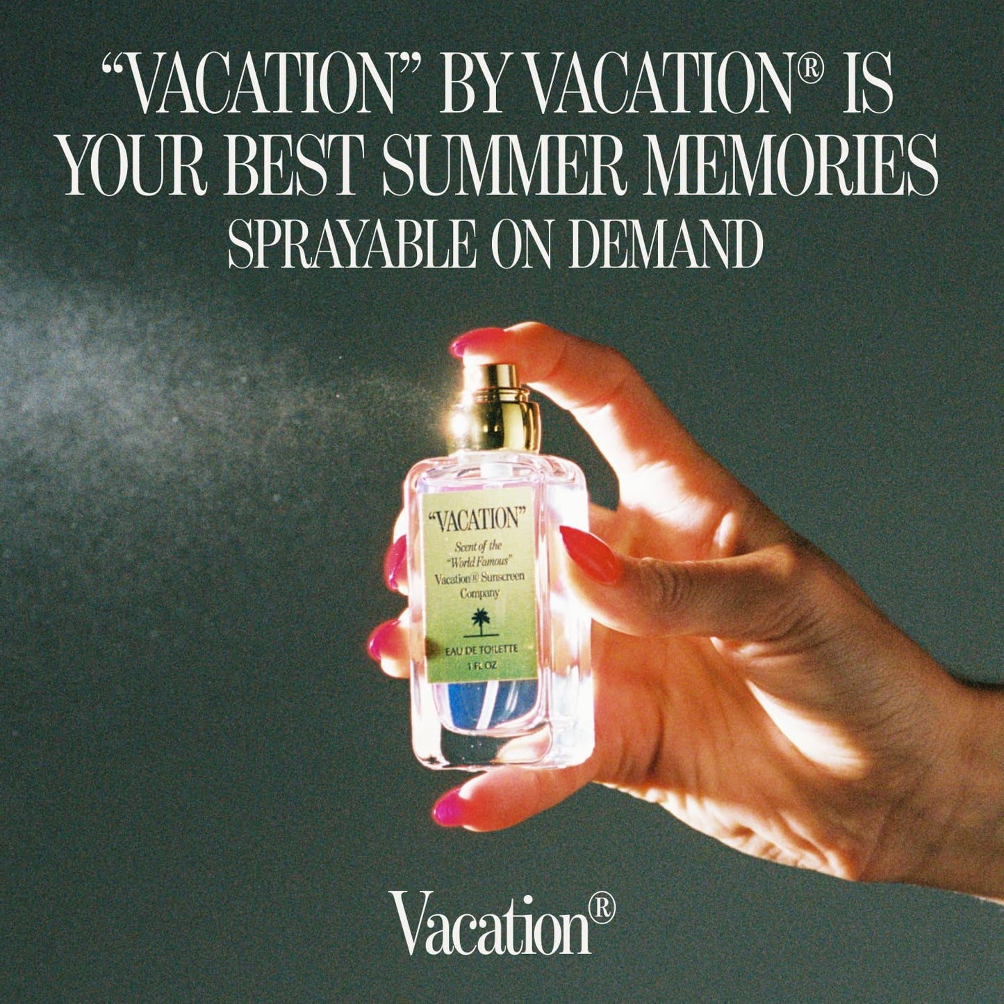 VACATION Sunscreen Eau de Toilette, Beach Coconut Perfume for Women & Men, Scent of Sunscreen & Summer, Travel Size, 1 Fl. Oz.