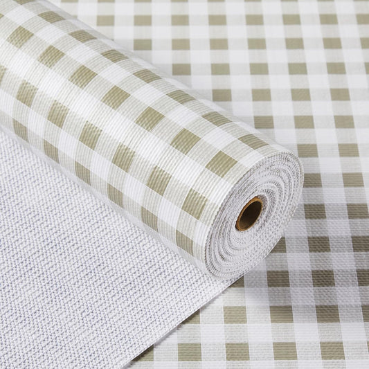 Shelf Liner for Kitchen Cabinets 24" x 360" Non-Adhesive Non-Slip Drawer Liners for Dresser, Waterproof Washable Paper, Durable Protector Mat for Pantry Shelves Cupboards, Green Plaid
