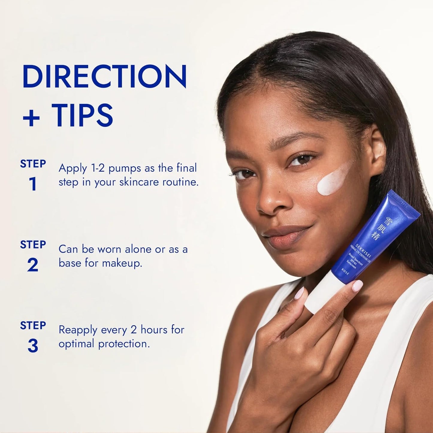 SEKKISEI Herbal UV Defense Gel for Face Broad Spectrum Sunscreen, SPF40, 1 Ounce